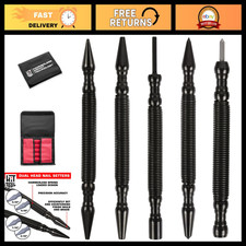 5-Piece Pro Spring Punch Kit - Hinge Pin Remover & Nail Setters Tool Set picture