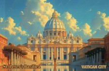 St. Peter's Basilica, Vatican City, Rome Italy, Europe, Dome --- Modern Postcard picture