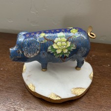 Vintage Chinese Cloisonné Enamel Pig picture