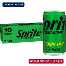 Sprite Zero Sugar Lemon Lime Diet Soda Pop Soft Drinks, 7.5 fl oz, 10 Pack picture