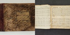c1863 antique PENNSYLVANIA CHORAL HARMONY german english SHAPE NOTES music book picture