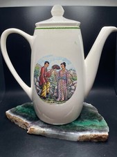 RARE LOFISA Vintage Guadalajara Mexico Pottery Asian Motif Coffee Pot Carafe picture