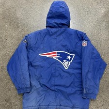 Vintage 90s Apex One New England Patriots Blue Puffer Jacket NFL Size XL picture