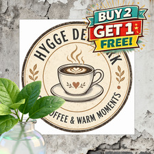 hygge denmark text cafe coffee cup round badge typography ring vintage distresse picture
