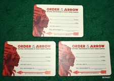 VINTAGE BOY SCOUT 1968 ORDER OF THE ARROW MEMBERSHIP CARD LOT -  picture