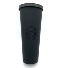 Starbucks 2015 Soft Touch Matte Black Venti Tumbler Cold Cup Acrylic Collectible picture