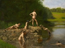 Thomas Eakins Swimming Hole 1885 Vintage Art Photo Reprint Wall Art picture
