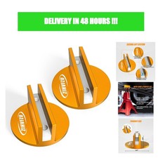 Magnetic Pinch Weld Jack Pad Adapter Aluminum Grooved 2 Pack picture