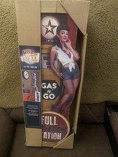 American Art Decor Gas n' Go Pinup Girl Vintage LED Marquee Sign picture