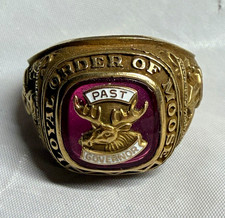 Loyal Order of Moose Past Governor Fraternal Ring 10K Gold Morgan Marked picture