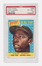Hank Aaron 1958 Topps All Star Card #488 -- PSA Graded Very Good-Excellent Plus picture