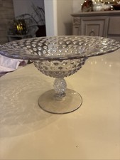 Hobnail Pedestal Candy dish /fruit Bowl5.5” High 9” Wide picture