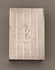 Antique Sterling Match Book Holder Case Monogram K picture