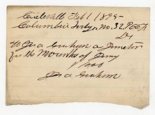1895 Columbia, MO Prescription Note – Dr. Jno A. Graham for Injection Signed picture