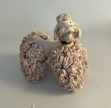 Vintage Pink Poodle Spaghetti Porcelain Dog Figurine 4 1/4