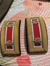 Authentic WWII US Army Major Engineer Officer Shoulder Boards Straps Bullion picture