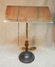 Antique Polished & Laquared Brass & Iron Desk Light Table Lamp 19