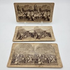Vtg Graeco Greco Turkish War Fighting 1897 Underwood Lot Of 3 Stereoview Cards picture