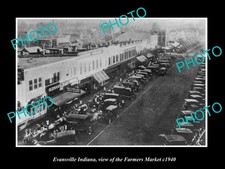 Evansville Indiana View Of The Farmers Market c1940 Old Large Historic Photo picture