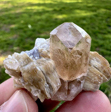 180 CTs Beautiful Golden Topaz Crystal on Albite Specimen picture