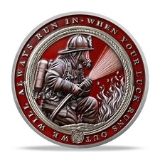 3D Heroic Firefighter Challenge Coin Prayer Coin Fireman Medallion Gifts For Men picture