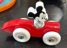 MUSEUM QUALITY: Rare Vintage Vilac France Red Mickey Mouse Race Car picture