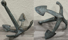 2 Vintage-Patina Solid Metal Ships Anchor Bookends Rope Boat Nautical Maritime picture
