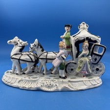 Vtg Fairyland China Japan Porcelain Horse Carriage Figurine 4 Horses Victorian picture