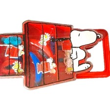 Peanuts Snoopy Woodstock Hair Accessories Set Red Blue Bonus Organizer Plastic picture