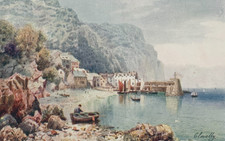 Clovelly Harbour in North Devon - Antique Print 1906 picture