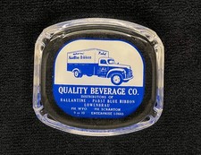 Vintage Pabst Blue Ribbon Quality Beverage Co. Glass Ashtray Scranton Unused 60s picture