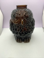 Amber Glass Wise Old Owl Bank picture