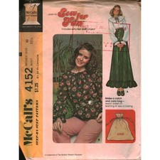 Vintage 1974 McCalls 4152 Blouse Pattern Separate Collar Drawstring Bag Size 10 picture