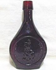 Ruby Red Wheaton Betsy Ross Bottle Flask picture