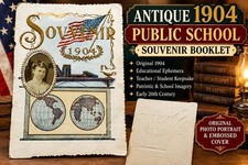 Antique 1904 Public School Souvenir Cover Embossed Teacher Student Graduation MN picture