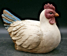 Vintage Ceramic Hen Figurine-Farmhouse/Rustic Decor 6-1/2''H--8''L MCM Resin picture
