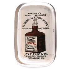 Rare Jos Fleming's Pittsburg Old Export Whiskey Prohibition Era Paperweight picture