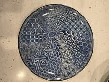 Kozan Gama (Kiln) Mino Blue/White Japanese Blue & White Bread/Desert Plates 6 picture