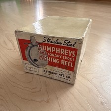 Humphreys Vintage Stainless Steel Stationary Spool Fishing Reel- Box Only 3-A picture