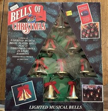 1992 Mr. Christmas Bells Of Christmas Set Of 8 Lighted Musical Bells Vintage picture