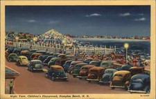 Hampton Beach New Hampshire NH Children's Playground c1930s-50s Linen Postcard picture