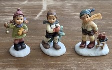 Lot of 3 Goebel MJ Hummel Winter Christmas Village Miniature Figurines picture