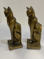 c.1930's FrankArt Art Deco Siamese Cat Bookends - Bronze-Tone Plated picture