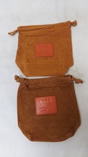 (2) KNOB CREEK BOURBON WHISKEY - PROMO SUEDE LEATHER DRAWSTRING BAG SACK *NEW* picture