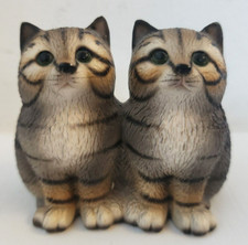 Harvey Knox Kingdom House of Global Art 2 Tabby Cat Figurine 1983 S91A picture