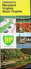 BP OIL ROAD MAP DELAWARE MARYLAND WEST VIRGINIA RICHMOND WASHINGTON DC 1970 picture