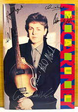 1990 Paul McCartney World Tour Concert Program Signed By 6 w/ Linda picture