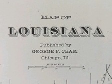Vintage 1904 LOUISIANA Map 22
