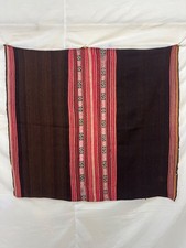 Vintage Peruvian Aguayo Handwoven Wool Andean Blanket Tribal Folk Art Textile picture