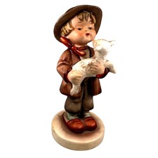 Vtg Goebel Hummel Boy Holding Lamb #64 German Porcelain Collectible 6 inch picture